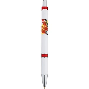 Scripto (r) Ring (tm) - Pen With Gloss White Barrel, Click Action Mechanism, And Colored Ring Accents