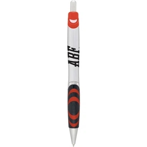 Scripto (r) Vantage (tm) - Ballpoint Pen With Metallic Silver Barrel With Color Peek Detailing On Grip