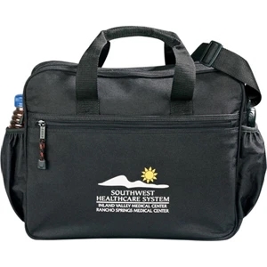 Excel (r) - Black Polycanvas Sport Deluxe Briefcase With An Adjustable Shoulder Strap