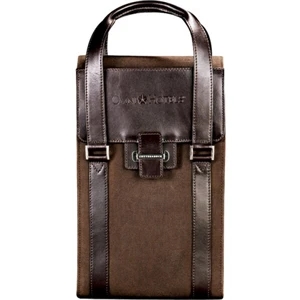 Cutter & Buck (r) - Wine Valet Featuring Signature Lining, Top Grain Leather And Waxed Cotton Twill
