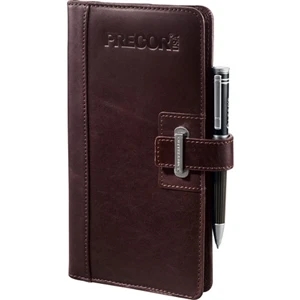 Cutter & Buck (r) - Mahogany Color, Genuine Top Grain Leather Passport Wallet With Hidden Pen Loop