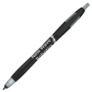 Kontour Stylus (tm) - 1 Color Imprint - Silver - Black - Retractable Ballpoint Pen Hidden Inside The Stylus