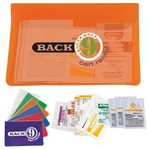Outdoors - First Aid Kit With Sunblock Packets, Moist Towelette, Insect Sting Wipe And More