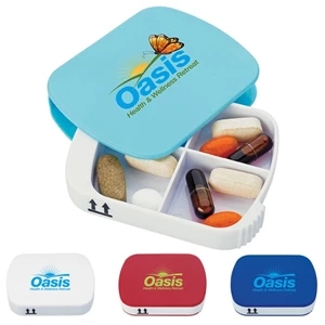 Swerve - Pill Box Featuring 4 Pill Compartments And Contemporary Swivel Design