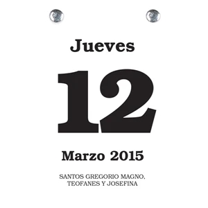 Sullivan (tm) - Daily Date Spanish Refill Calendar Pad With 2 5/8" X 3 3/4" Pad And 1 3/4" Punch