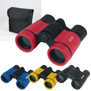 4 X 30 Mm Power Binoculars With Rubberized Color Finish And Black Accents