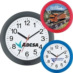 Wall Clock Has Translucent Colored Frame And Quartz Analog Movement, 10" Diameter