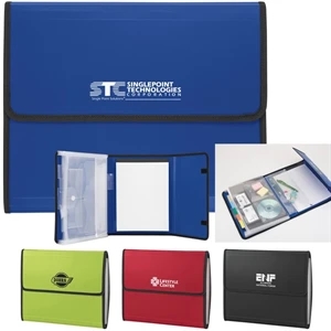 All-in-one Office Portfolio Has 5 Tabbed Document Pockets And Velcro Flap Closure