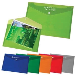 Snap It - Bold Color Translucent Letter Sized Envelope With Snap Closure