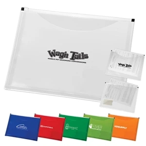 Zip-it - Pocket Portfolio Has A Full Clear Pocket And Business Card Pocket, 1 1/4" Gusset