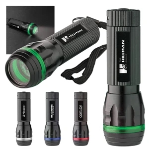 Line Light - Black Flashlight Made Of Aluminum With Bold Color Translucent Ring That "lights" Up