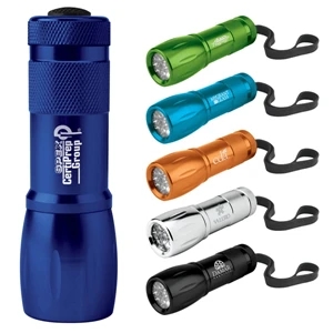 Super Duper - Torch Style Flashlight With Aluminum Construction And 9 Bright White Led Light Bulbs