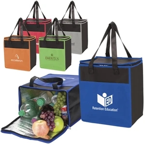 Black Large Cooler Made Of Polypropylene With Cold Color Large Front Pocket Accent
