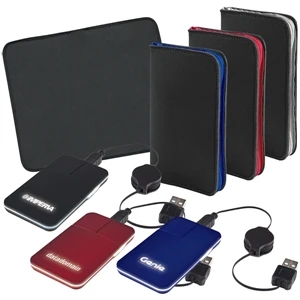 Low Carb - Pocket Size Elliptical Light-up Mouse With Portable Mouse Pad