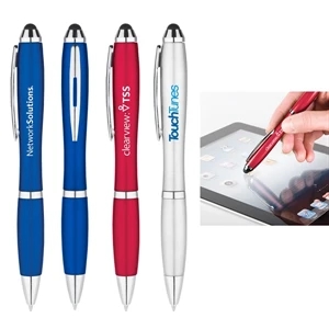 Gel Pen With Twist Action, Stylus Pen, Plastic Grip And Jewel Tone Color Barrel