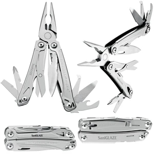 Wingman (tm) Leatherman (r) - Combination Knife With Various Miniature Tools. 4"