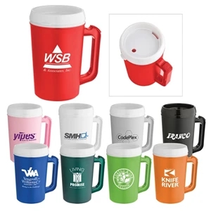 Big Bogie - 22 Oz. Insulated Travel Mug With Double Wall Insulation, White Lid And Bpa Free,