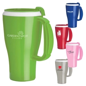 Omega - 16 Oz. Mug With Slider Lid, Easy Grip, Double Wall Insulation And Made In Usa