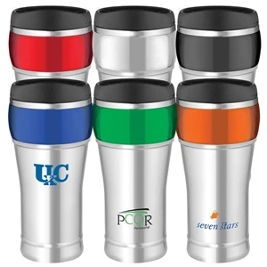 Bubble - 16 Oz. Stainless Tumbler Has Double Wall Insulation And Bold Color Accent