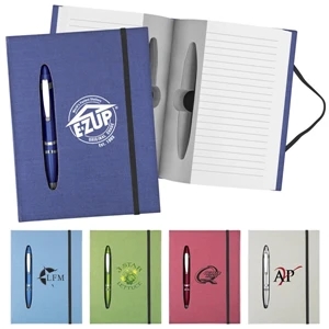 All-together - Journal With Metallic Color, Ballpoint Pen, 140 Lined Pages And Elastic Band Closure