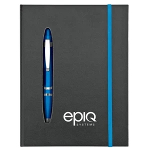 All-together - Journal Book With Rich Black Cover And Ballpoint Pen, 140 Lined Pages