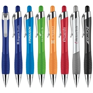 Dynamo - Curvaceous Ballpoint Pen With Bold Color And Matching Rubber Grip