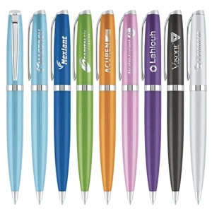 Rainbow Sherbert - Ballpoint Pen With Metallic Finish Colors, Silver Chrome Accents And Twist Action