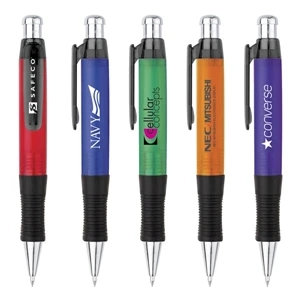 Super Grip - Jumbo Ballpoint Pen With Translucent Color Barrel, Black Grip And Silver Accents