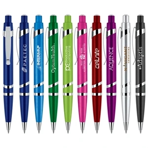 Hi-shine - Jewel-tone Bodied Ballpoint Pen With Shiny Silver Designer Clip