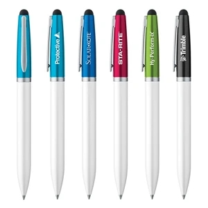 Casablanca - Slim Brass Twist Action 2-tone Ballpoint Stylus, White Pearl Barrel