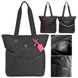 By-my-side Mia Collection - Black Microfiber Body Travel Bag Has Top Zipper Closure And Front/side Panel Pockets