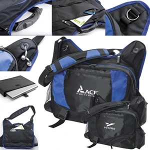 Utility - Laptop Messenger Bag Made From Polyester With Dobby Accents And Lining