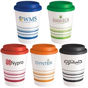 12 Oz. Double Wall Insulated Coffee Cup Tumbler With Screw Top Plastic Lid