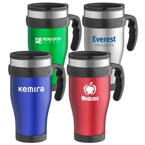 16 Oz. Stainless Steel Travel Mug With Plastic Liner, Double Wall Insulation