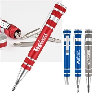 Pocket Pal - Aluminum Pen-shaped Tool Kit With Screw Top Body, Can Fit In Pocket