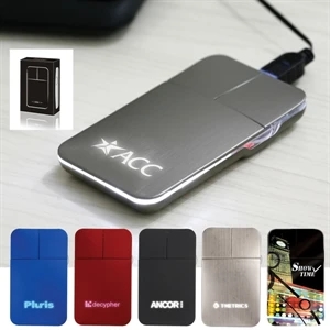 Pokket X Oopar (r) - Very Thin Wired Pocket-sized Elliptical Mouse With Light That Illuminates Your Logo