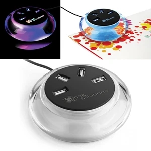 Moon Glow Aqua Lite X Oopar (r) - 4 High Speed Usb Ports With Light Up Base
