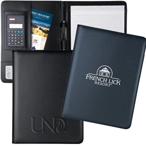Portfolio Has A Dual Power Calculator, Inside Pocket With Calendar And Ballpoint Pen