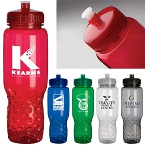 32 Oz. Water Bottle Has Bubble Texture At Base, Easy To Grip And Fits In Cup Holder