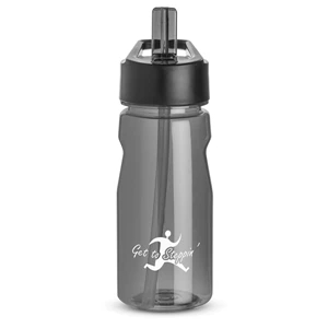 Smoke - Notched Water Bottle, 18 Oz., With Loop And Twist On Black Plastic Lid