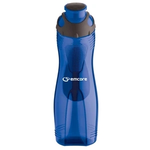 Long-n-lean - 28 Oz. Long-n-lean Easy-grip Water Bottle With Ribbed Rubber Back Plastic Panel