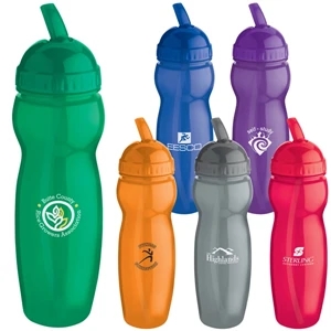 22 Oz. Translucent Water Bottle Fits Most Cup Holders With Retractable Sipper