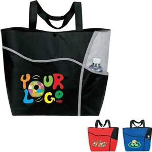 Egreen - Wave Tote Bag. 90g Non-woven Polypropylene. Approximate Size: 18" X 13.5" X 4.75"