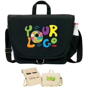 Egreen - Canvas Messenger Bag, 12 Oz Cotton Canvas. Recyclable, Reusable, Washable