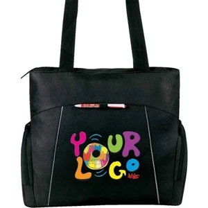 Universal (r) - Laptop Tote Bag, Poly 600d. Approximate Size: 18" X 15" X 5.5". Fits 15.6" Laptop