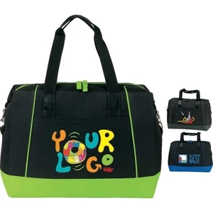 Carry-on Satchel Bag. Poly 600d. Approximate Size: 24" (top) X 15.5" X 8.5"