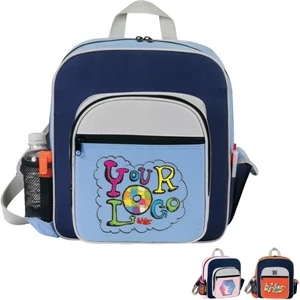 Contemporary Kid's Backpack. Poly 600d. Approximate Size: 11" X 12.5" X 4.5"