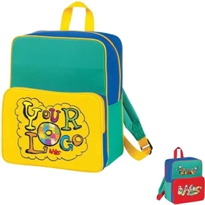 Kid's Starter Backpack. Poly 600d. Approximate Size: 10.5" X 12.5" X 4.5"