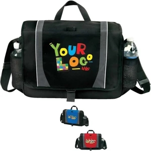 Prime - Laptop Messenger Bag. Poly 600d Plus Linen. Fits 15.6" Laptop And Ipad, Or Tablet