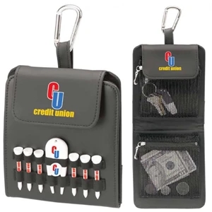 Folding Golf Caddy Includes 6 2 1/8" Tees, Ball Marker, Pencil And Divot Repair Tool